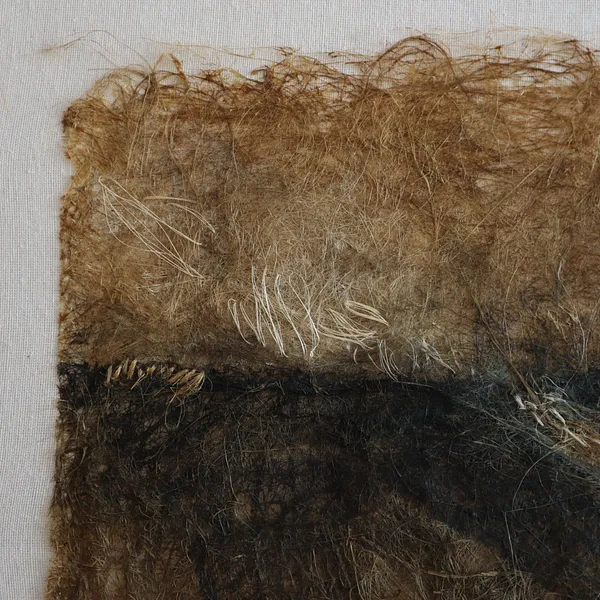 Image of Way to nowhere by Olena Morokhovska, size: 60x140 cm, made of Flax, wool and cotton threads, sisal, glue, Textile medium, from Ukraine, part of the Ukrainian fields series, priced at $700 Photo 6 of 7.