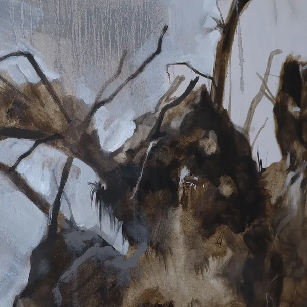 Image of A person without roots is a tumbleweed by Olena Morokhovska, size: 100x100 cm, made of Oil, canvaas, Painting medium, part of the Experience series, priced at $800 Photo 5 of 6.