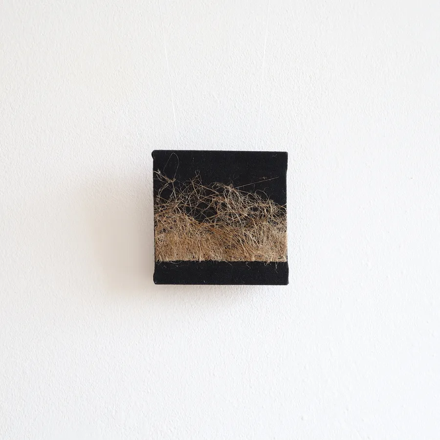 Image of Part 2 by Olena Morokhovska, size: 11x11 cm, made of Flax, cotton fabric, Textile medium, from Lviv, part of the Field pieces series, priced at $50